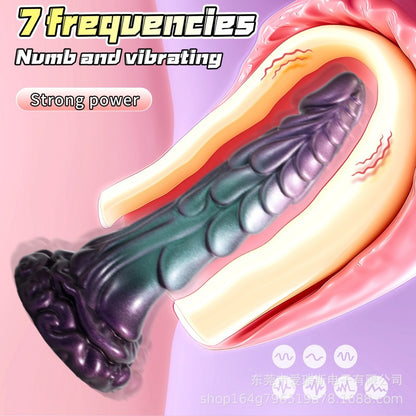 Thrusting Dragon Dildo | Platin-Silikon-Fantasy-Vibrator mit Fernbedienung & Heizfunktion – Domlust