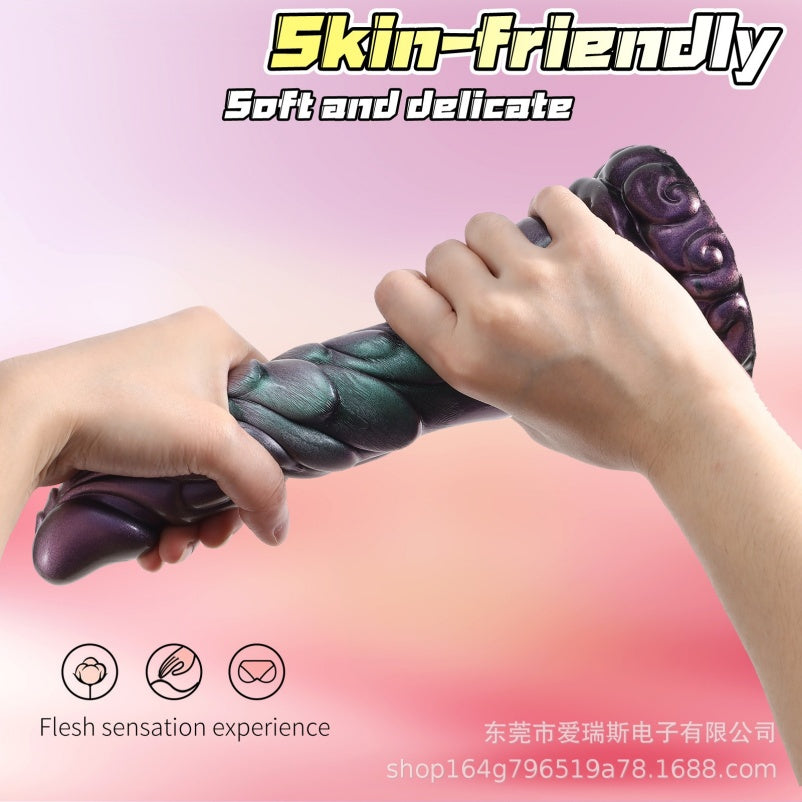 Thrusting Dragon Dildo | Platin-Silikon-Fantasy-Vibrator mit Fernbedienung & Heizfunktion – Domlust