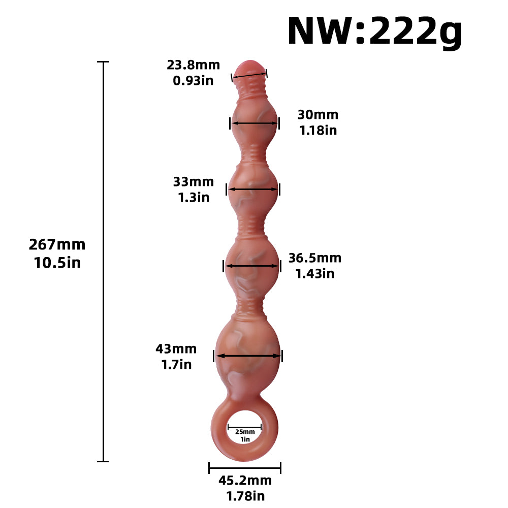 Vibrating Dog Dildo Anal Beads - 4 Anal Balls Prostate Massager Vaginal Masturbator