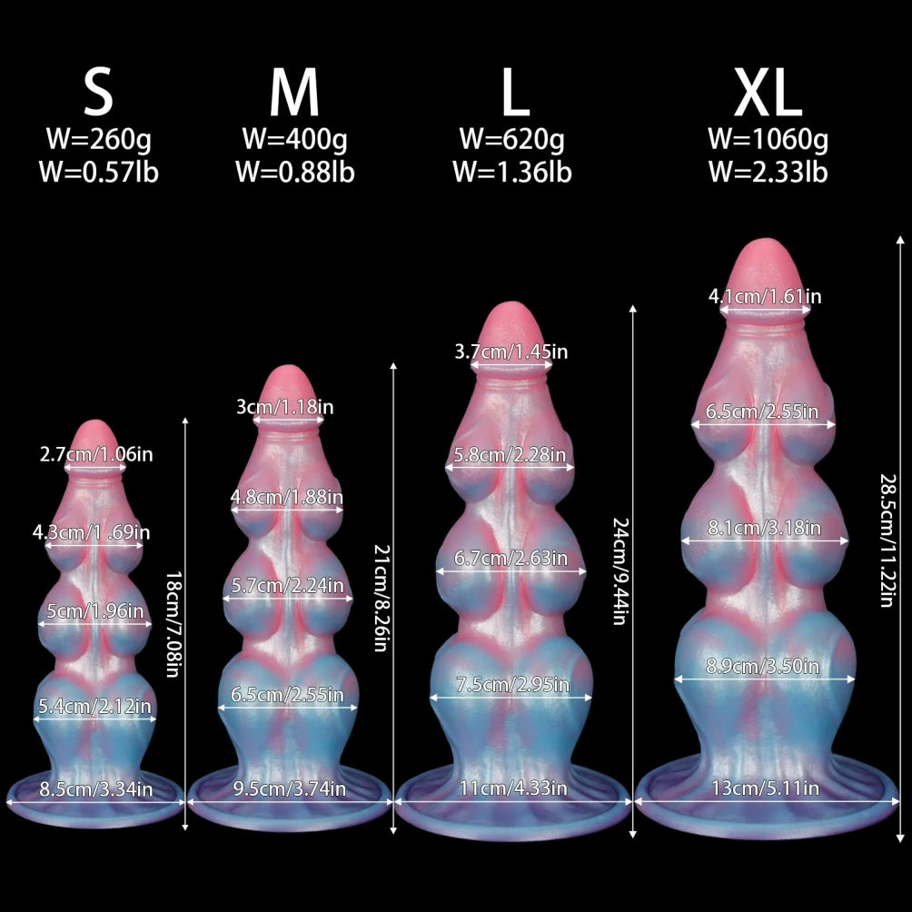 Fantasy Dog Knot Dildo Women Masturbator - Extreme Silicone Graduated Muscle Women Sex Toy