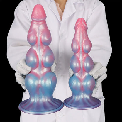 Fantasy Dog Knot Dildo Women Masturbator - Extreme Silicone Graduated Muscle Women Sex Toy