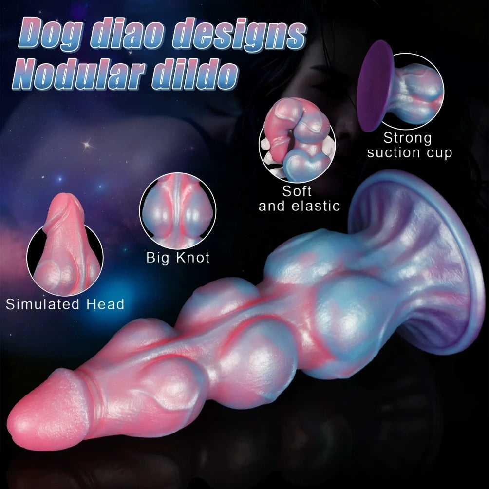 Fantasy Dog Knot Dildo Women Masturbator - Extreme Silicone Graduated Muscle Women Sex Toy