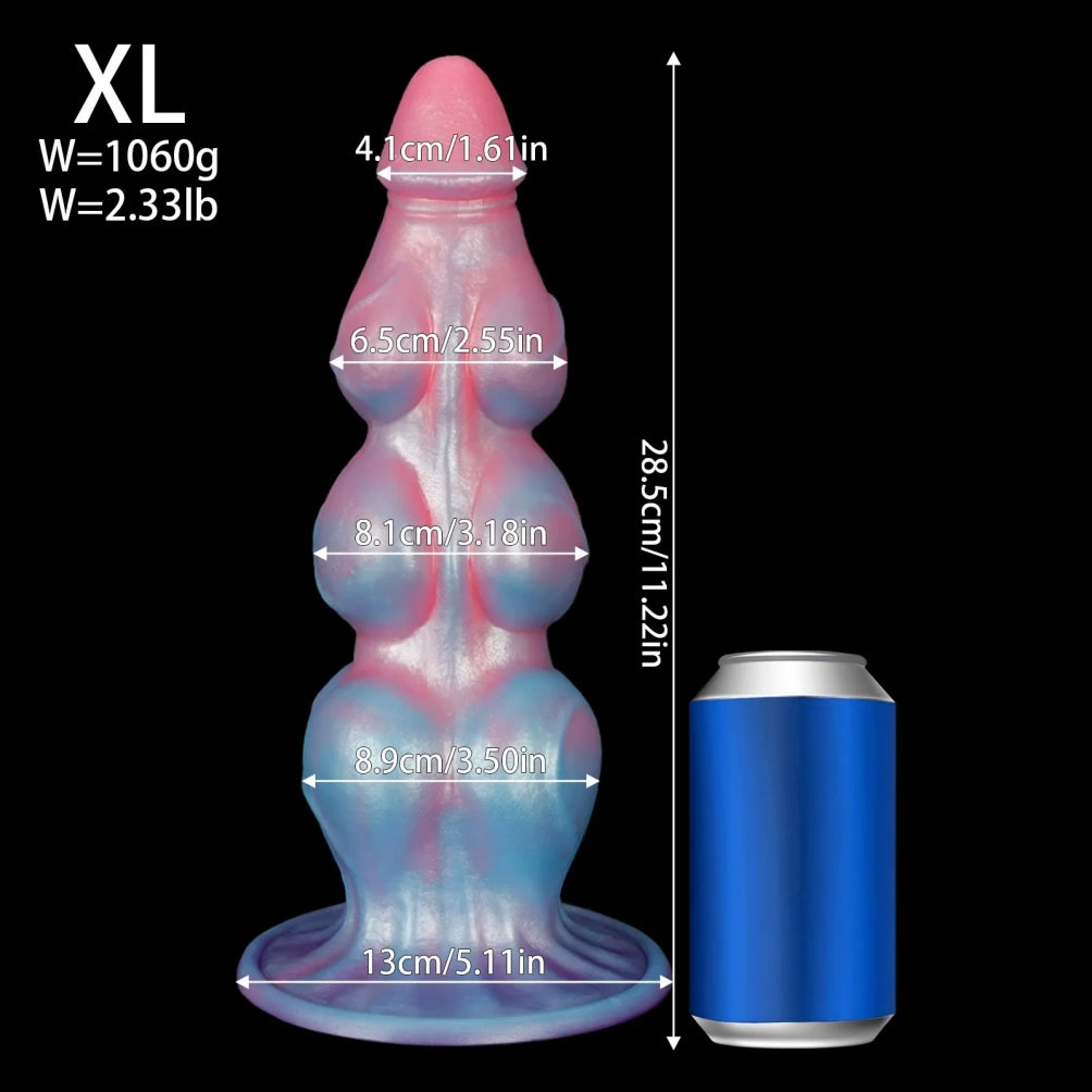 Fantasy Dog Knot Dildo Women Masturbator - Extreme Silicone Graduated Muscle Women Sex Toy