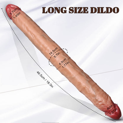 Realistic Fleshy Silicone Double Dildo – Flexible for Lesbian & Couples Play