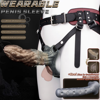 Gemini said Alien Tentacle Knot Fantasy Cock Sleeve - Wearable Silicone Penis Extender Harness for Men