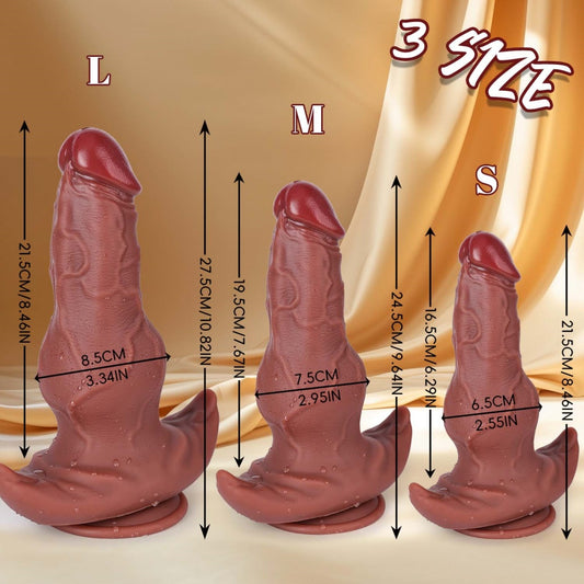 Fantasy Knot Monster Dildo with 2-in-1 Suction & T-Base – Soft Silicone Expansion for Vaginal & Anal Play