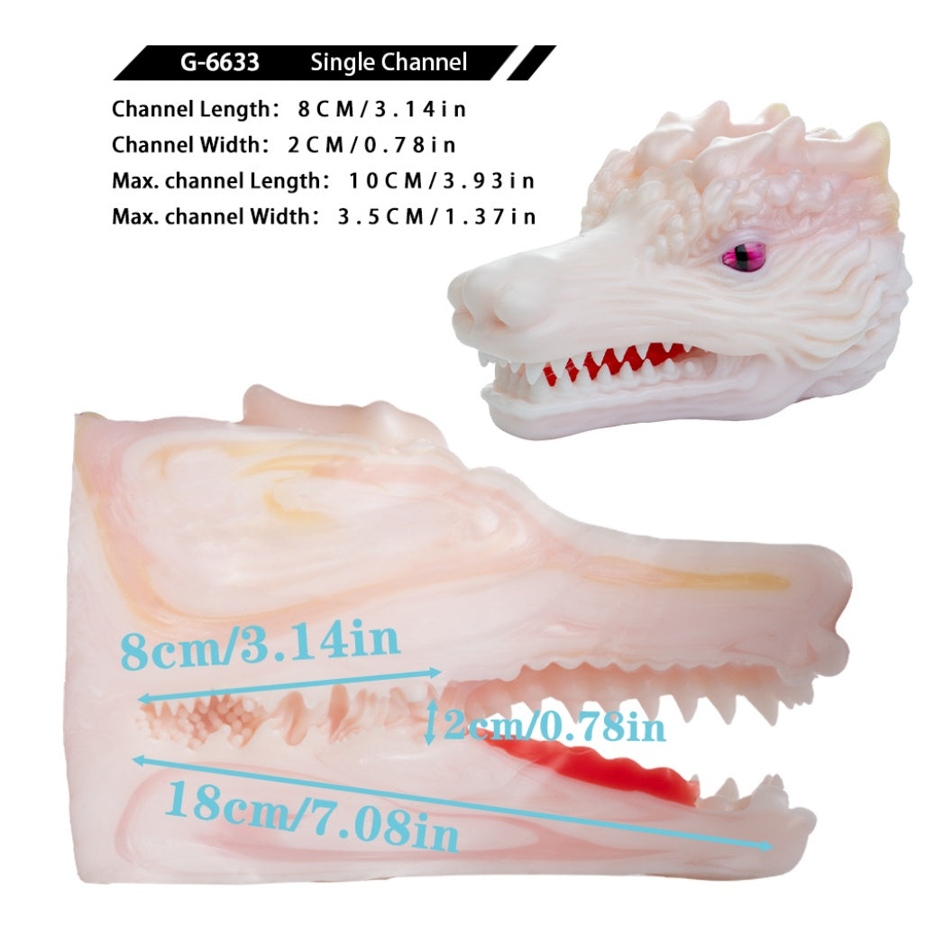 White Dragon Fantasy Torso Sex Doll – Male Blowjob Silicone Pocket Pussy for Interspecies Play