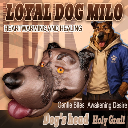 Loyal Dog Milo – Fantasy Animal Head Pocket Pussy | Blowjob Masturbator | Platinum Silicone