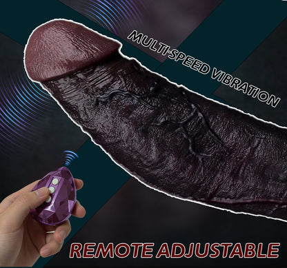 Black Platinum Silicone Penis Sleeve | Realistic Dick Sleeve with 9-Mode Vibration & Wireless Remote