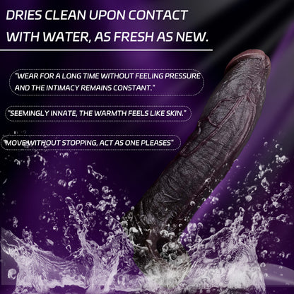 Black Platinum Silicone Penis Sleeve | Realistic Dick Sleeve with 9-Mode Vibration & Wireless Remote