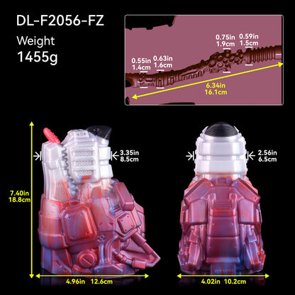 Masturbateur Fantasy Cyber-Bête Loup Mécanique – Dispositif de Masturbation Poupée Sexuelle en Silicone Liquide avec Canal Texturé & Action de Langue