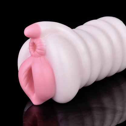 Jouet sexuel de chatte de poche en silicone fantaisie pour hommes - Big Sprial Soft Double Vaginal Penis Massasger