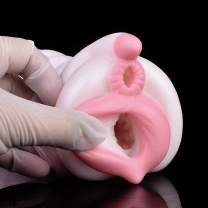 Jouet sexuel de chatte de poche en silicone fantaisie pour hommes - Big Sprial Soft Double Vaginal Penis Massasger