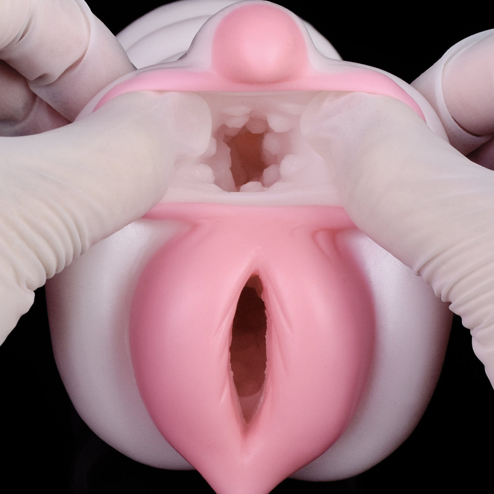 Jouet sexuel de chatte de poche en silicone fantaisie pour hommes - Big Sprial Soft Double Vaginal Penis Massasger