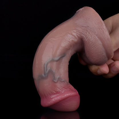 Großer realistischer Dildo mit Saugnapf, Butt Plug – dicker, kurzer, lebensechter Analdildo aus Silikon, Sexspielzeug