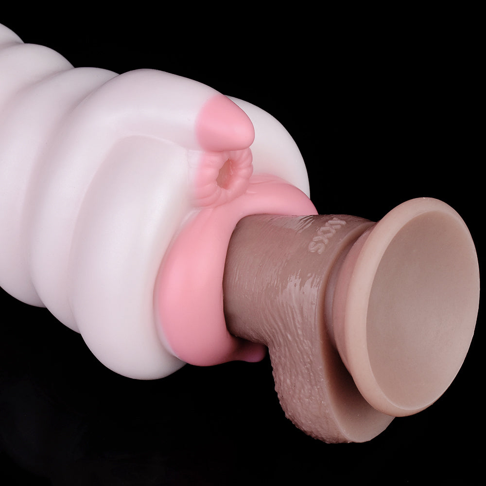 Jouet sexuel de chatte de poche en silicone fantaisie pour hommes - Big Sprial Soft Double Vaginal Penis Massasger