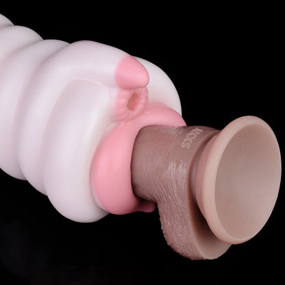 Jouet sexuel de chatte de poche en silicone fantaisie pour hommes - Big Sprial Soft Double Vaginal Penis Massasger