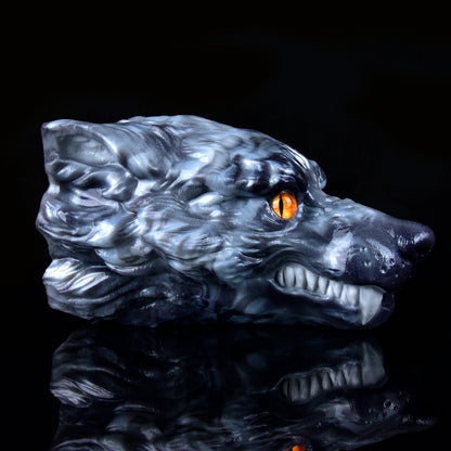 Skull Beast Wolf Fantasy Pocket Pussy — 1.35kg Platinum Silicone Oral Stroker | Domlust Dark Fantasy