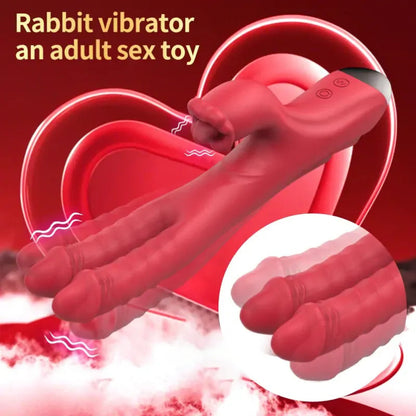 Tongue Vibrator Rose Clit Stimulator - Dual Vibrating Dildo Flapping Women Sex Toys Gifts