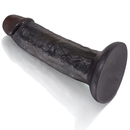 Suction Cup Black Dildo Butt Plug - Real Cock Bareskin BBC Women Masturbating Fantasy