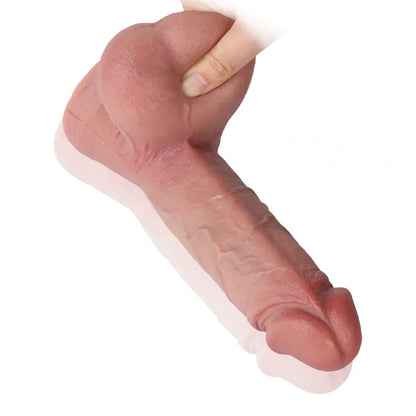 Most Realistic Dildo Big Testicle Butt Plug - Suction Cup Silicone Flesh Sex Toys for Women