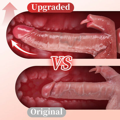 Realistischer Dildo mit zwei Enden – Fernbedienung, stoßender Buttplug, Klitorislecken, Masturbation
