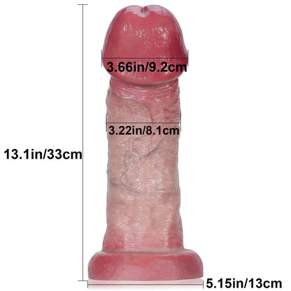 Big Glans 13 inch Huge Realistic Dildo -  Lifelike Suction Cup Sex Toys for Women Masturbation
