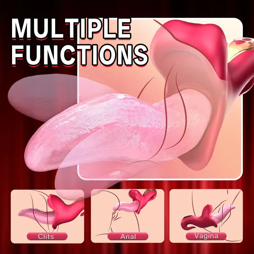 Realistic Tongue Vibrator Sex Toys for Women - Handy Vibrating Dildo G-spot Female Masturbator