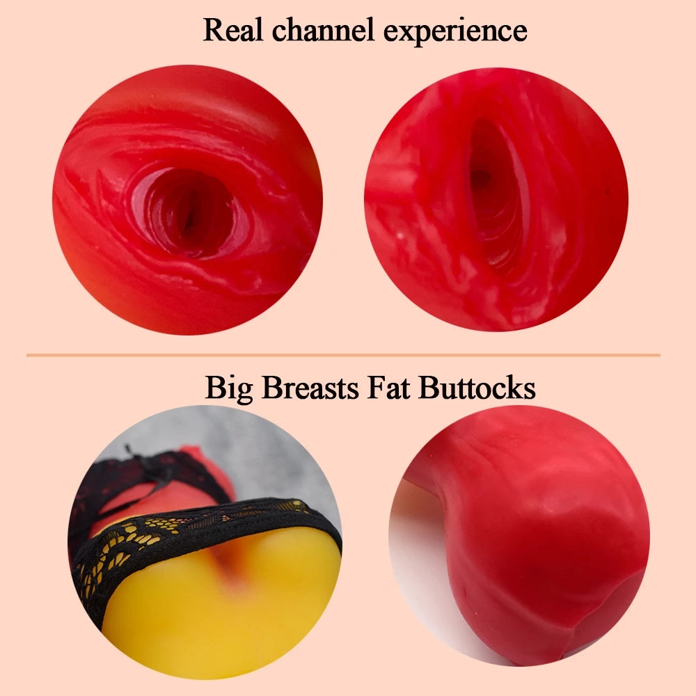 Lifelike Pocket Pussy Masturbation Cup - Fantasy Silicone Penis Massager Sex Toy for Men