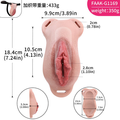 Pantalon de vagin artificiel en silicone réaliste | Vagin artificiel portable pour couples gays