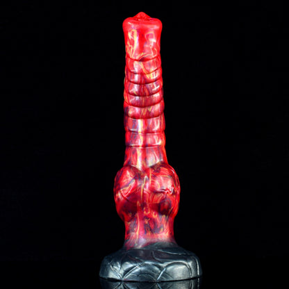 Godemiché en silicone rouge sang avec ventouse - Godemiché monstrueux de dragon pour l'expansion vaginale