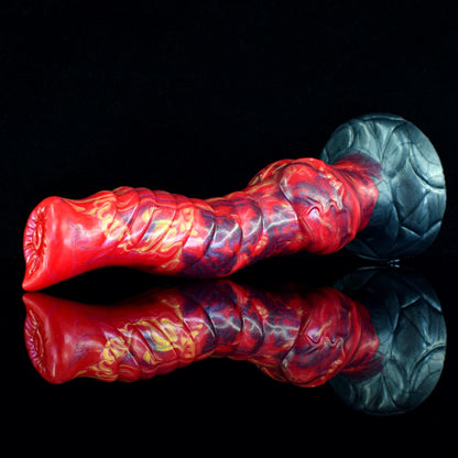 Godemiché en silicone rouge sang avec ventouse - Godemiché monstrueux de dragon pour l'expansion vaginale