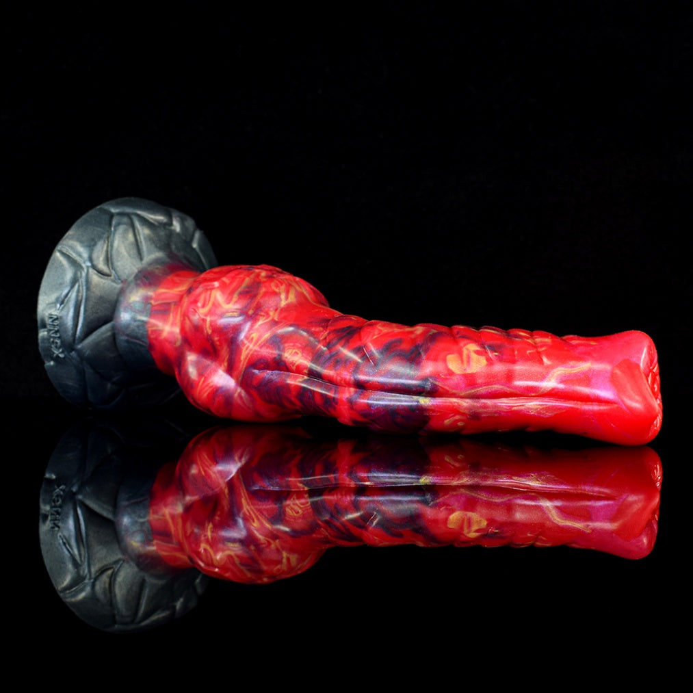 Godemiché en silicone rouge sang avec ventouse - Godemiché monstrueux de dragon pour l'expansion vaginale