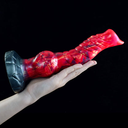 Godemiché en silicone rouge sang avec ventouse - Godemiché monstrueux de dragon pour l'expansion vaginale