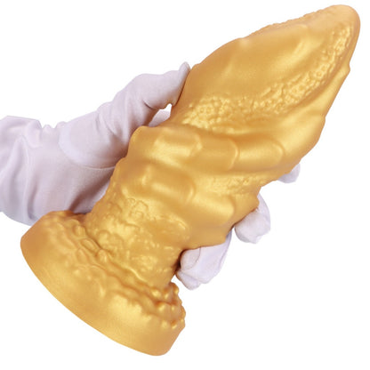 Godemiché en silicone doré Fantasy Fist – Jouets sexuels pour femmes, conçus pour l'expansion anale et le massage orgasmique.