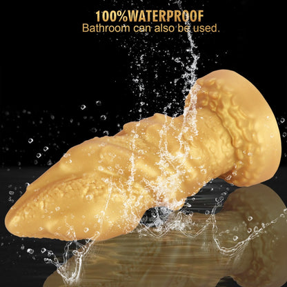 Godemiché en silicone doré Fantasy Fist – Jouets sexuels pour femmes, conçus pour l'expansion anale et le massage orgasmique.