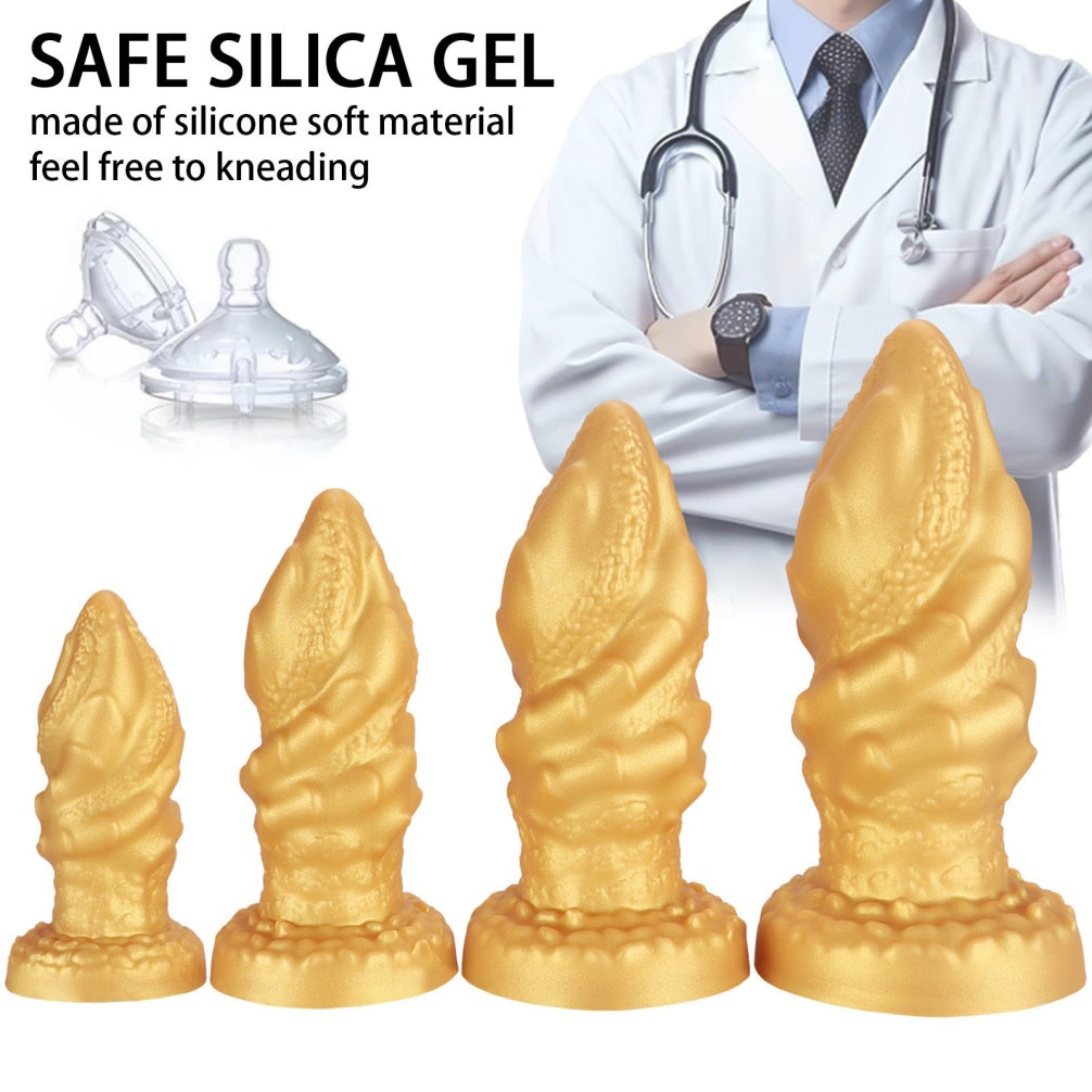 Godemiché en silicone doré Fantasy Fist – Jouets sexuels pour femmes, conçus pour l'expansion anale et le massage orgasmique.