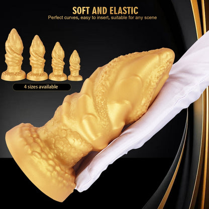 Godemiché en silicone doré Fantasy Fist – Jouets sexuels pour femmes, conçus pour l'expansion anale et le massage orgasmique.