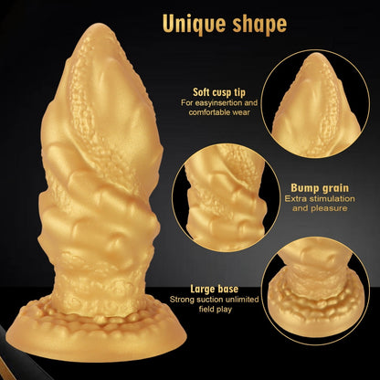 Godemiché en silicone doré Fantasy Fist – Jouets sexuels pour femmes, conçus pour l'expansion anale et le massage orgasmique.
