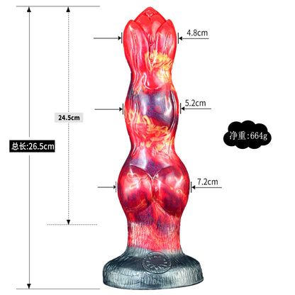 Godemiché en silicone Inferno Dragon à nœud – Créature fantastique pour stimuler le point G et vivre des fantasmes sexuels intenses