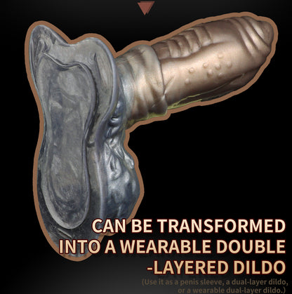 Wearable Monster Strap On Cock Sleeve – Canine Knot Penis Extender & Stamina Training Male Sex Toys