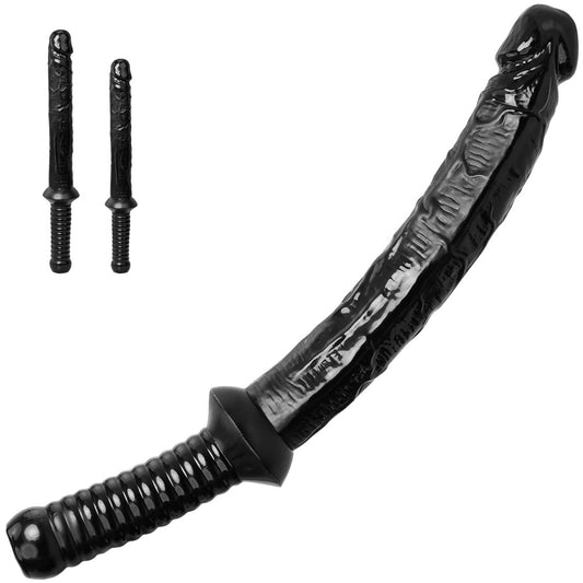 Gode en silicone noire "Poignée d'épée" | Pénétration profonde de 25 cm et plus | T. P. & G. | Domlust