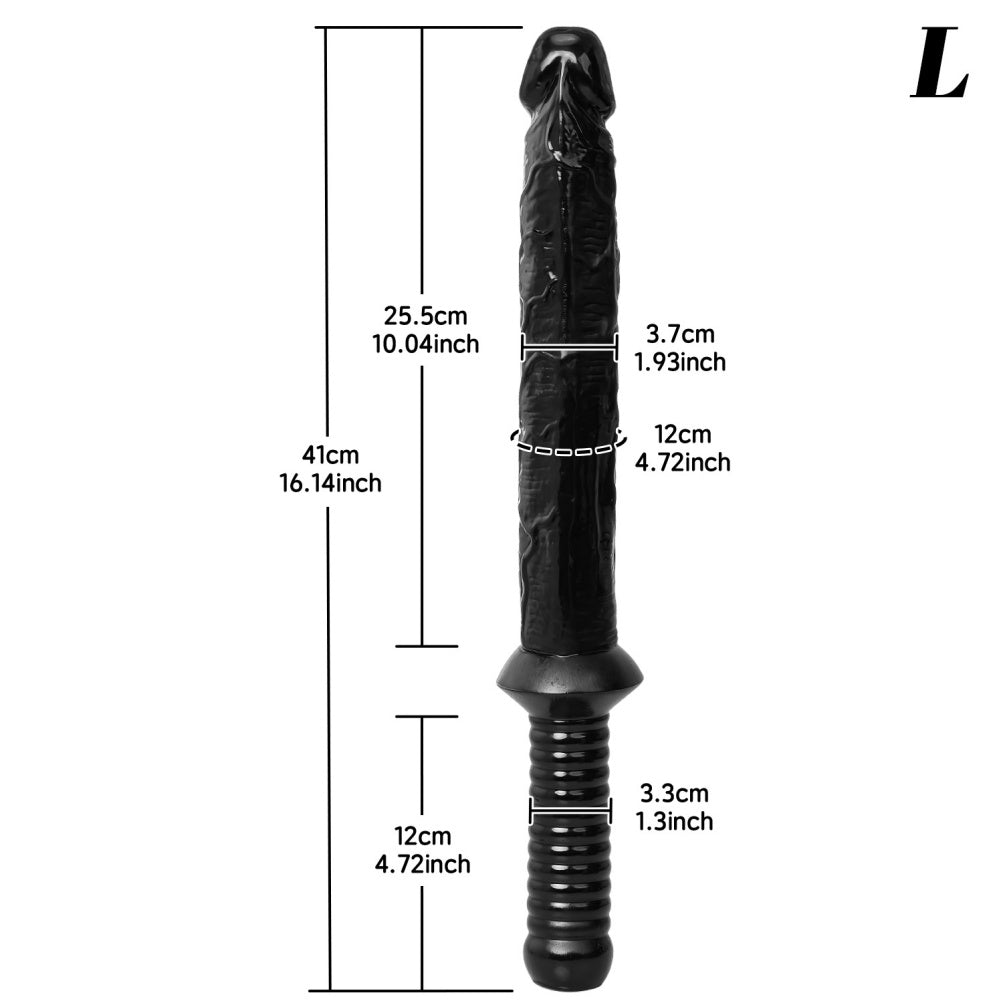 Fantasievoller, handlicher, langer Dildo – Realistischer Analdildo aus schwarzem Silikon für tiefe Erkundung