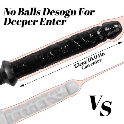 Fantasievoller, handlicher, langer Dildo – Realistischer Analdildo aus schwarzem Silikon für tiefe Erkundung