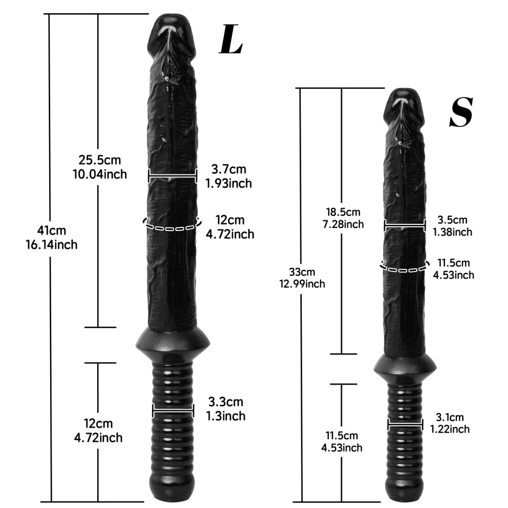 Fantasievoller, handlicher, langer Dildo – Realistischer Analdildo aus schwarzem Silikon für tiefe Erkundung