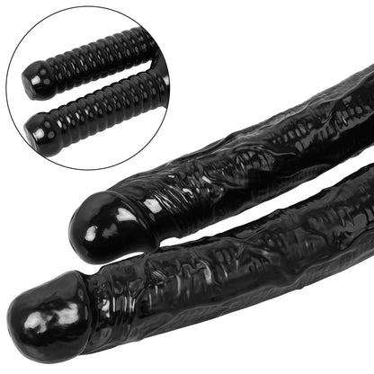 Fantasievoller, handlicher, langer Dildo – Realistischer Analdildo aus schwarzem Silikon für tiefe Erkundung