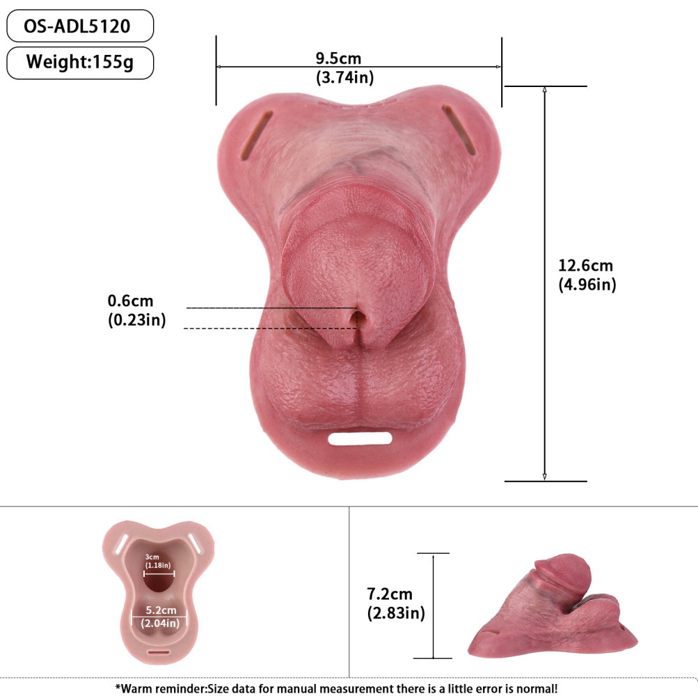 Cage de chasteté masculine réaliste en silicone souple - Pantalon de contention et de dissimulation pour pénis à porter avec sangle