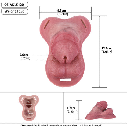 Cage de chasteté masculine réaliste en silicone souple - Pantalon de contention et de dissimulation pour pénis à porter avec sangle