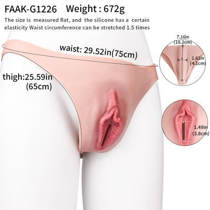 Flesh-Like Silicone Artificial Vagina Pants-Wearable Sex Toys for Crossdressers, Femboys, and Couples