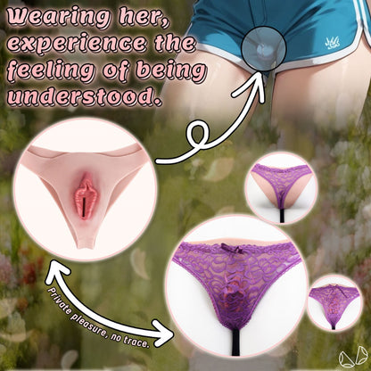 Flesh-Like Silicone Artificial Vagina Pants-Wearable Sex Toys for Crossdressers, Femboys, and Couples